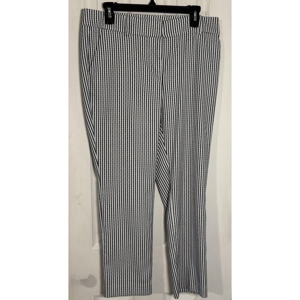 Ann Taylor Factory Navy Blue/White striped Pants, Size 6 - Picture 1 of 6